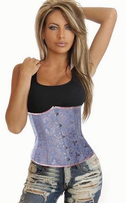 Blue Underbust Satin Corset